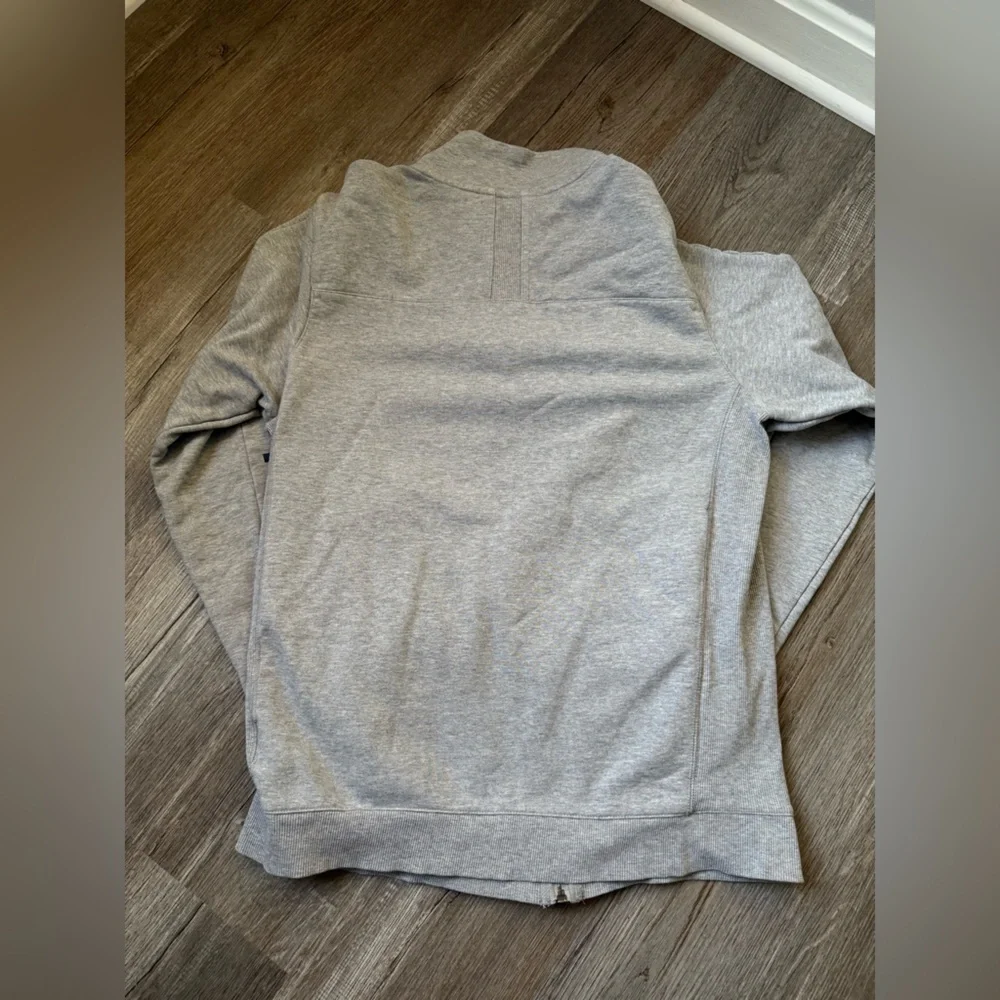 VTG Adidas Gray Zip-Up Jacket Sweatshirt With Stripes Green Blue Retro Size M